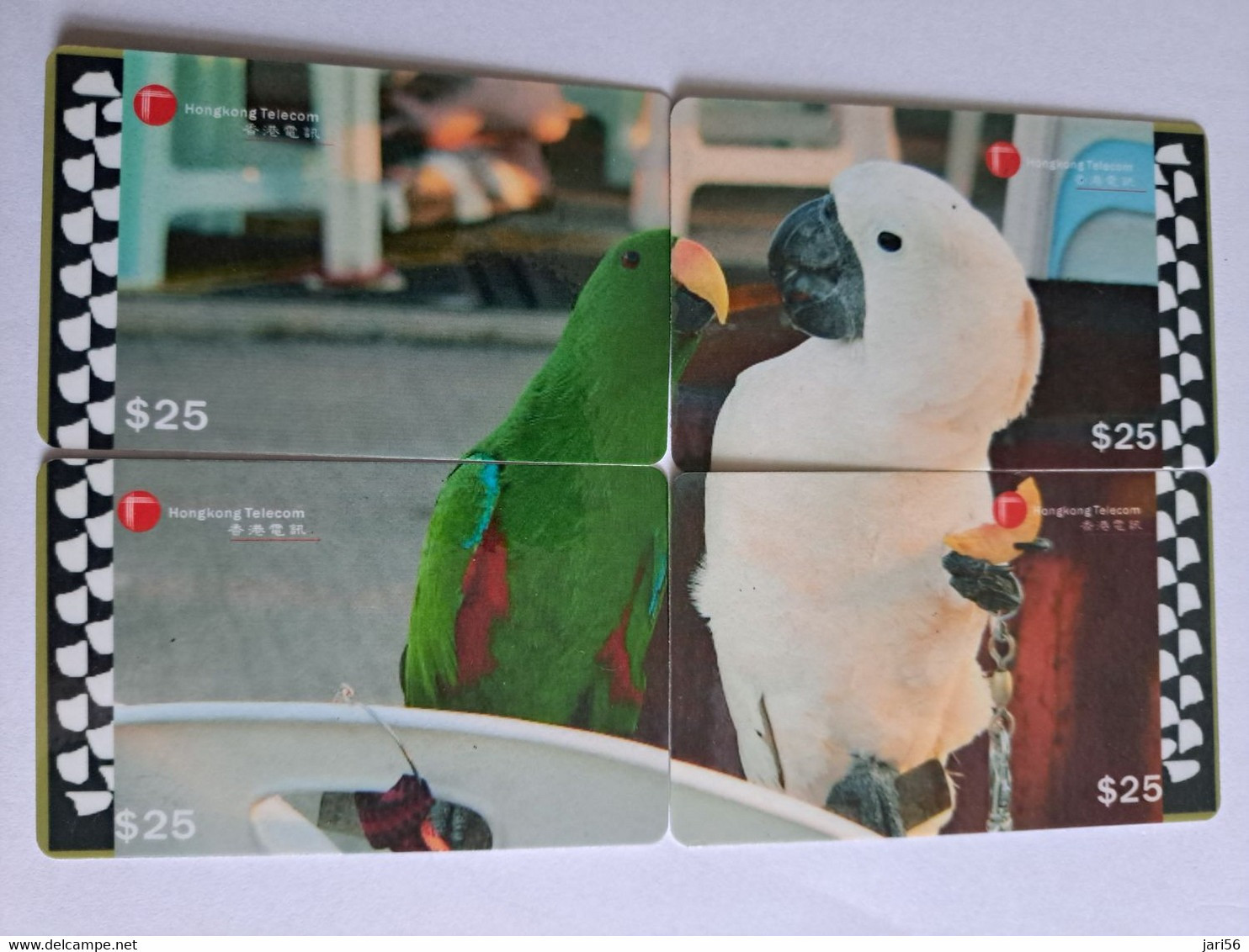 HONG KONG    PUZZLE /  SERIE 4 CARDS  / PARROTS/ ANIMAL     Complete SET      CARD USED   **12173** - Hong Kong