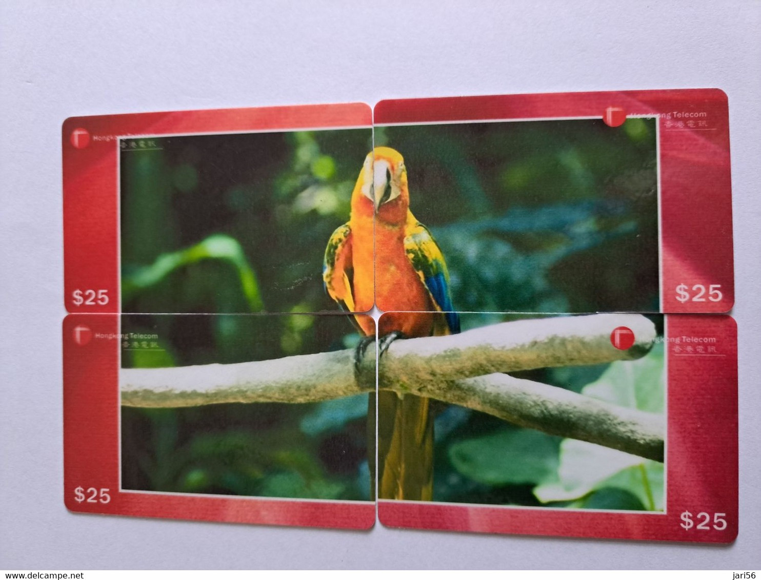 HONG KONG    PUZZLE /  SERIE 4 CARDS  / PARROTS/ ANIMAL     Complete SET      CARD USED   **12169** - Hong Kong