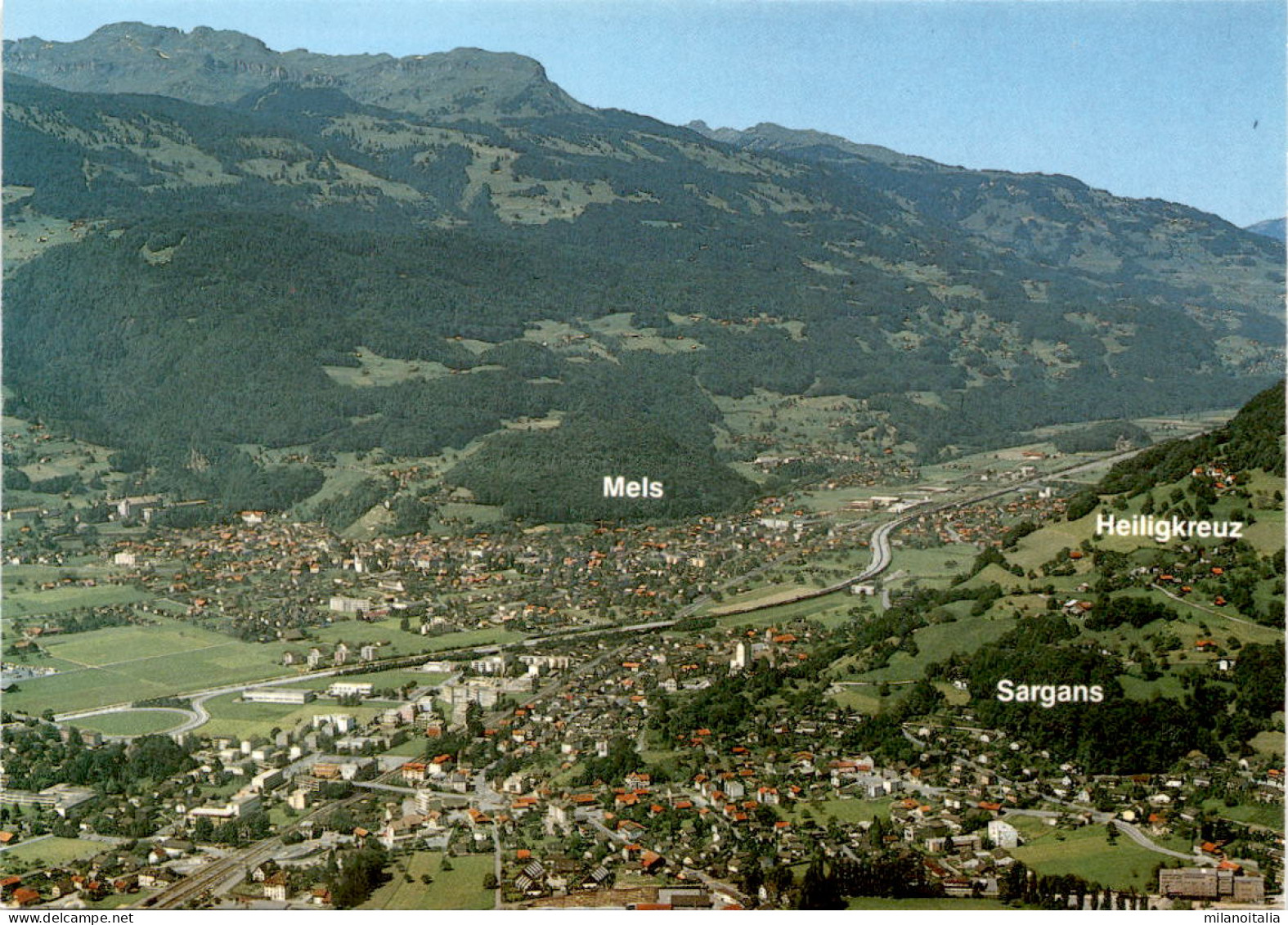 Sargans, Mels Und Heiligkreuz Im Seeztal Mit Flumserberg (6964) - Flums