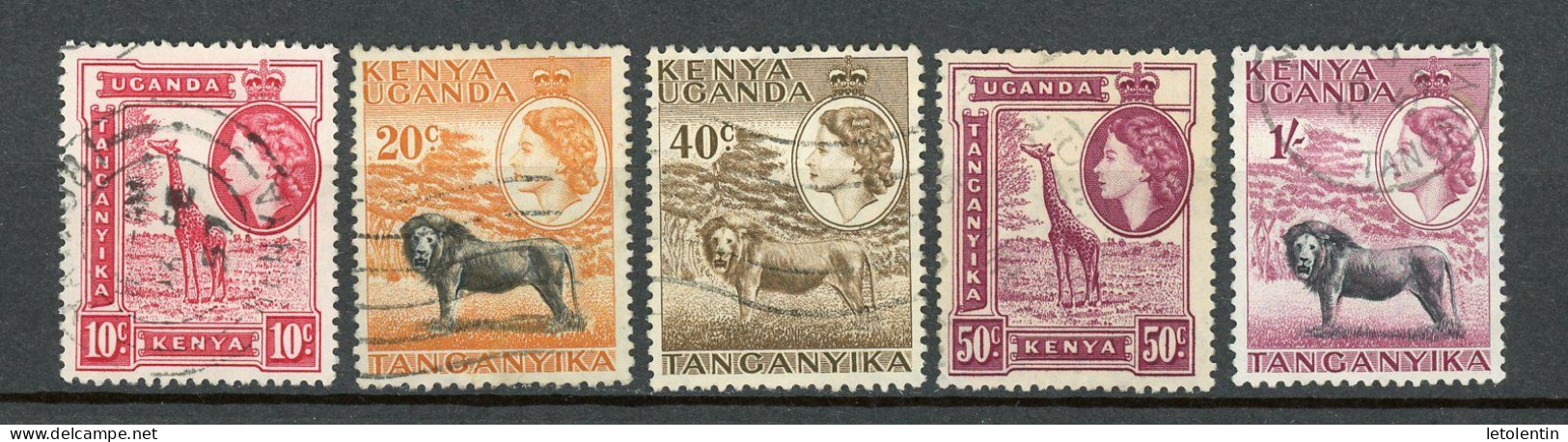 KENYA & OUGANDA (GB) : FAUNE - N° Yt 91+92+93A+94+95 Obli. - Kenya & Oeganda