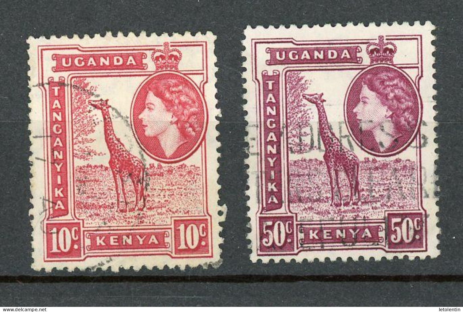 KENYA & OUGANDA (GB) : GIRAFE - N° Yt 91+94 Obli. - Kenya & Ouganda