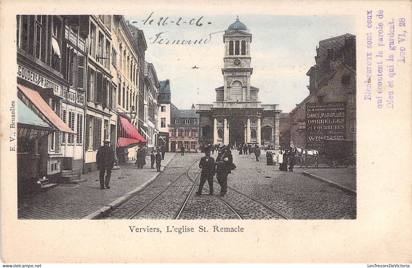 BELGIQUE - Verviers - L'église St Remacle - Colorisée - EV Bruxelles - Carte Postale Ancienne - Andere & Zonder Classificatie