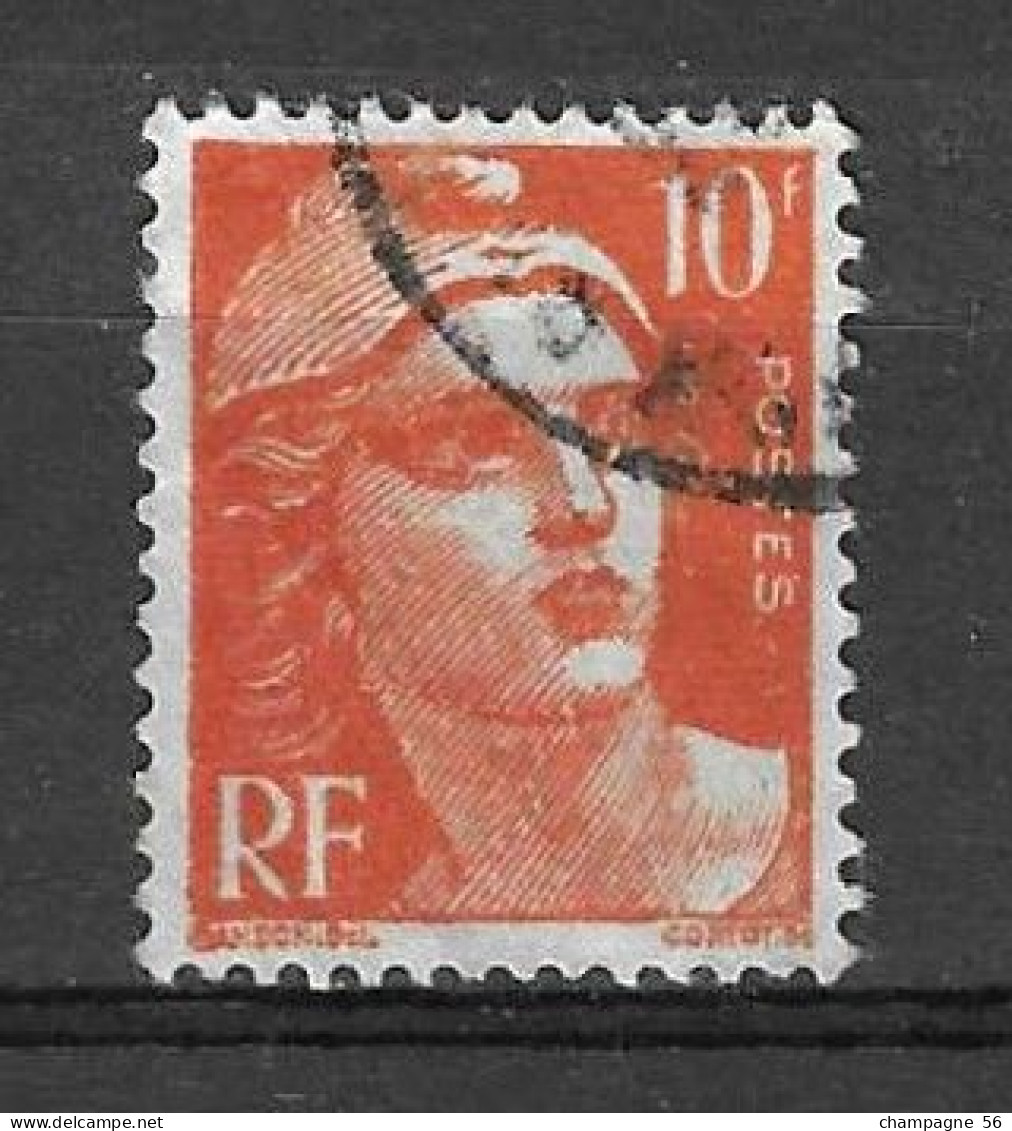 VARIETES FRANCE 1945 N° 722 MARIANNE DE GANDON  10 F OBLITERE