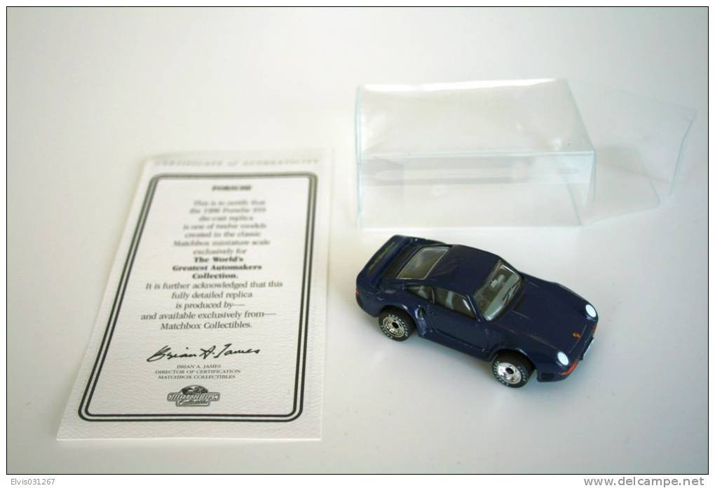 Matchbox Lesney MB7-F/51-I44 Porche 959 "ULTRA CLASS" 1986 + Certificate - Matchbox