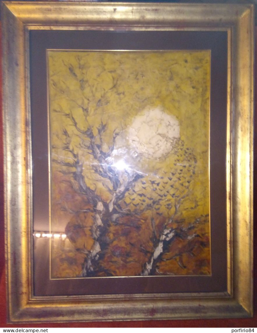 VINTAGE QUADRO OLIO SU TELA  TITOLO SOS NATURA CHIAMA FIRMATO MARIO ORSI - Huiles