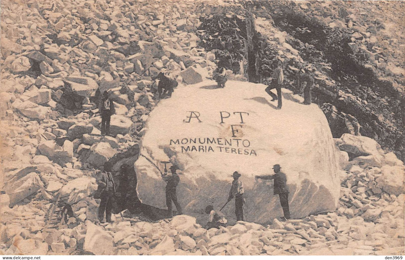 Italie - CARRARA - Monumento Maria Teresa - Cave Di Marmo, Tagliapietre, Tailleurs De Pierres, Marbre - Voyagé (2 Scans) - Carrara