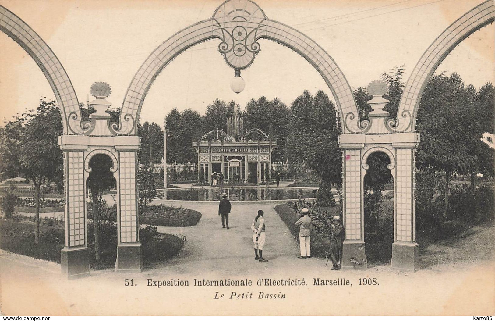 Marseille * Exposition Internationale D'électricité De 1908 * Le Petit Bassin * Expo - Mostra Elettricità E Altre