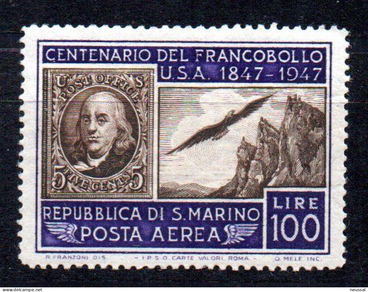 Sello Nº A-66 San Marino - Luftpost