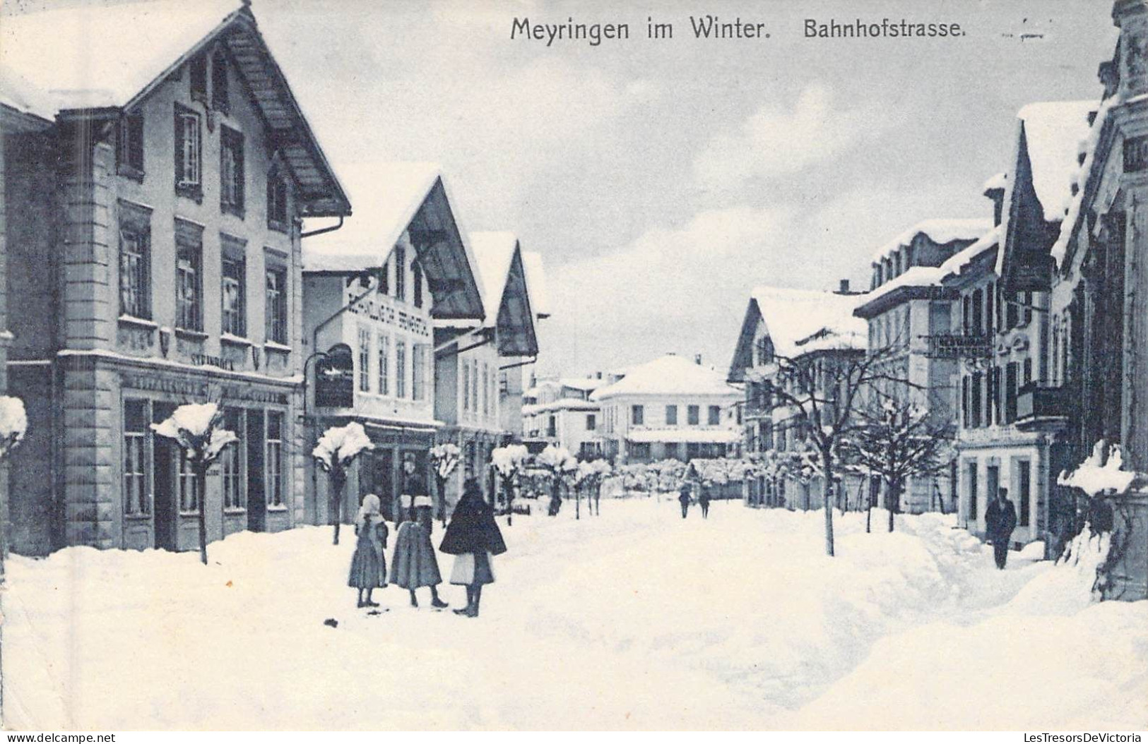 SUISSE - Meyringen Im Winter - Bahnhofstrasse - Carte Postale Ancienne - Meyrin