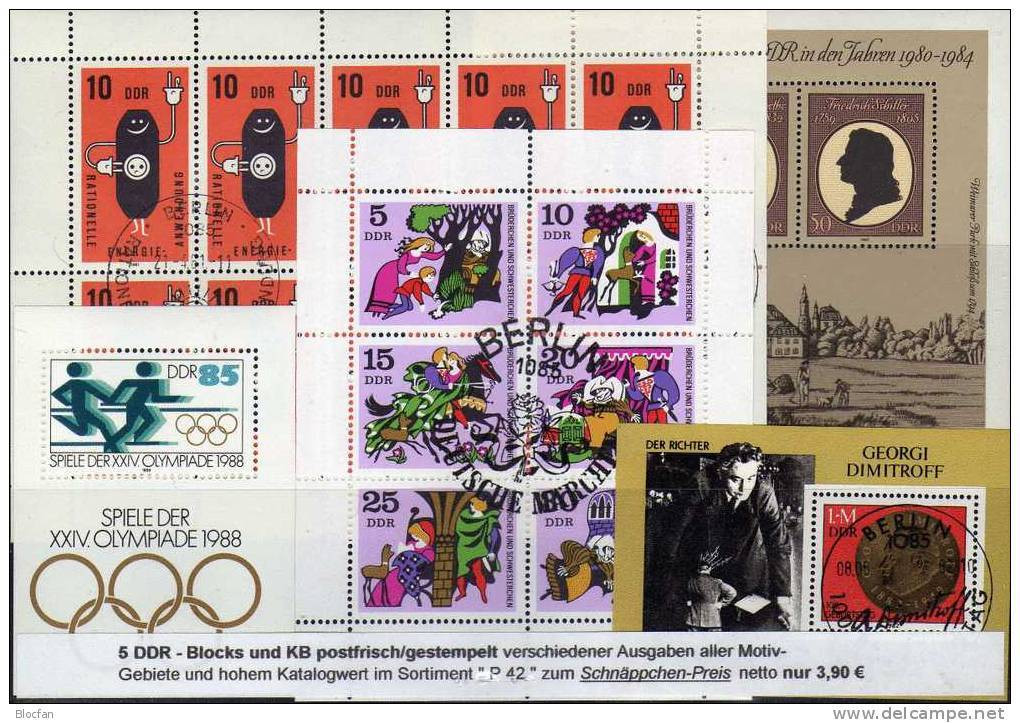 DDR Motiv-Schnäppchen 8 Blocks+Kleinbogen **/SST/o 28€ Topics M/s Hoja S/s Varity Blocs Sheets Sheetlets Bf GDR Germany - Bambole