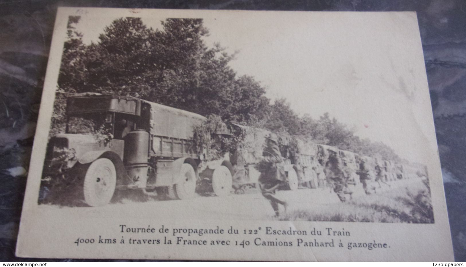 1937 TOURNEE PROPAGANDE DU 122 EME ESCADRON DU TRAIN 140 CAMIONS PANHARD A GAZOGENE 4000KMS A TRAVERS FRANCE - Camion, Tir
