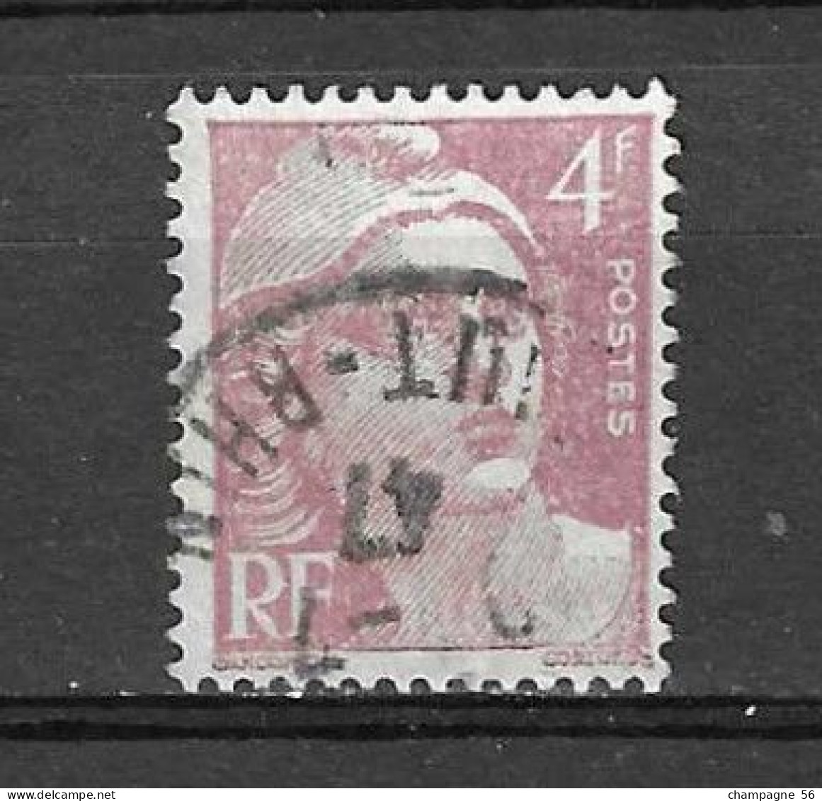 VARIETES FRANCE 1945 N° 718 MARIANNE DE GANDON  4 F CLAIRE OBLITERE ? .7.1947