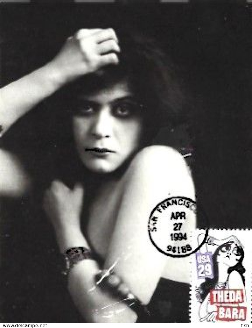 United States &  Maximum Card, Theda Bara In Sin, Culver Pictures, San Francisco 1994  (9799) - Maximum Cards