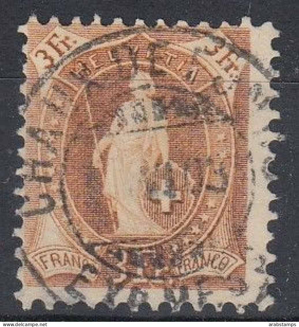 1907 Switzerland Helvetia SWISS CROSS Perf 11.5x12 On Granite Paper Used - 1843-1852 Kantonalmarken Und Bundesmarken