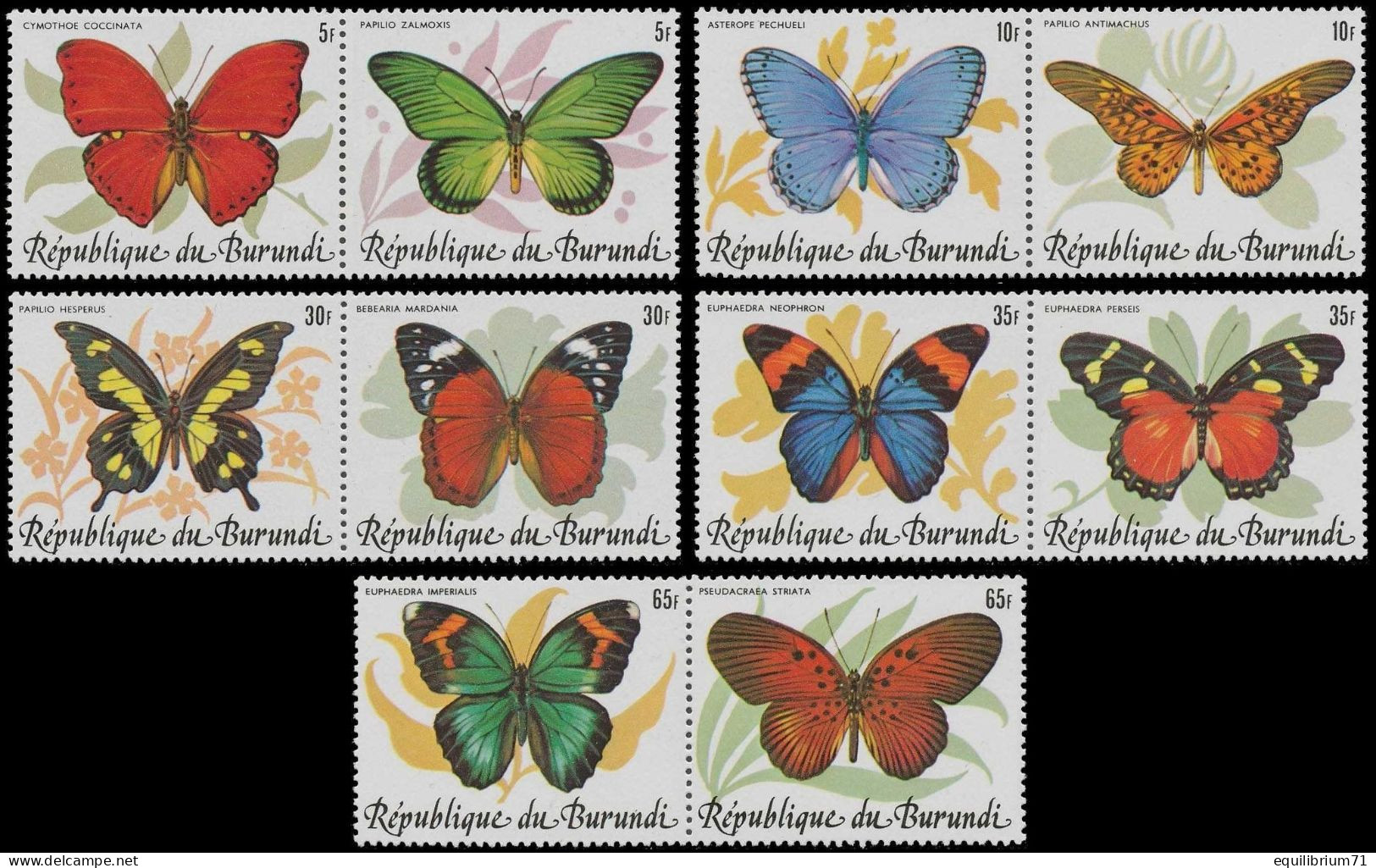 918/927** - Papillons D'Afrique / Vlinders Van Afrika / Afrikanische Schmetterlinge / African Butterflies - Burundi - Unused Stamps