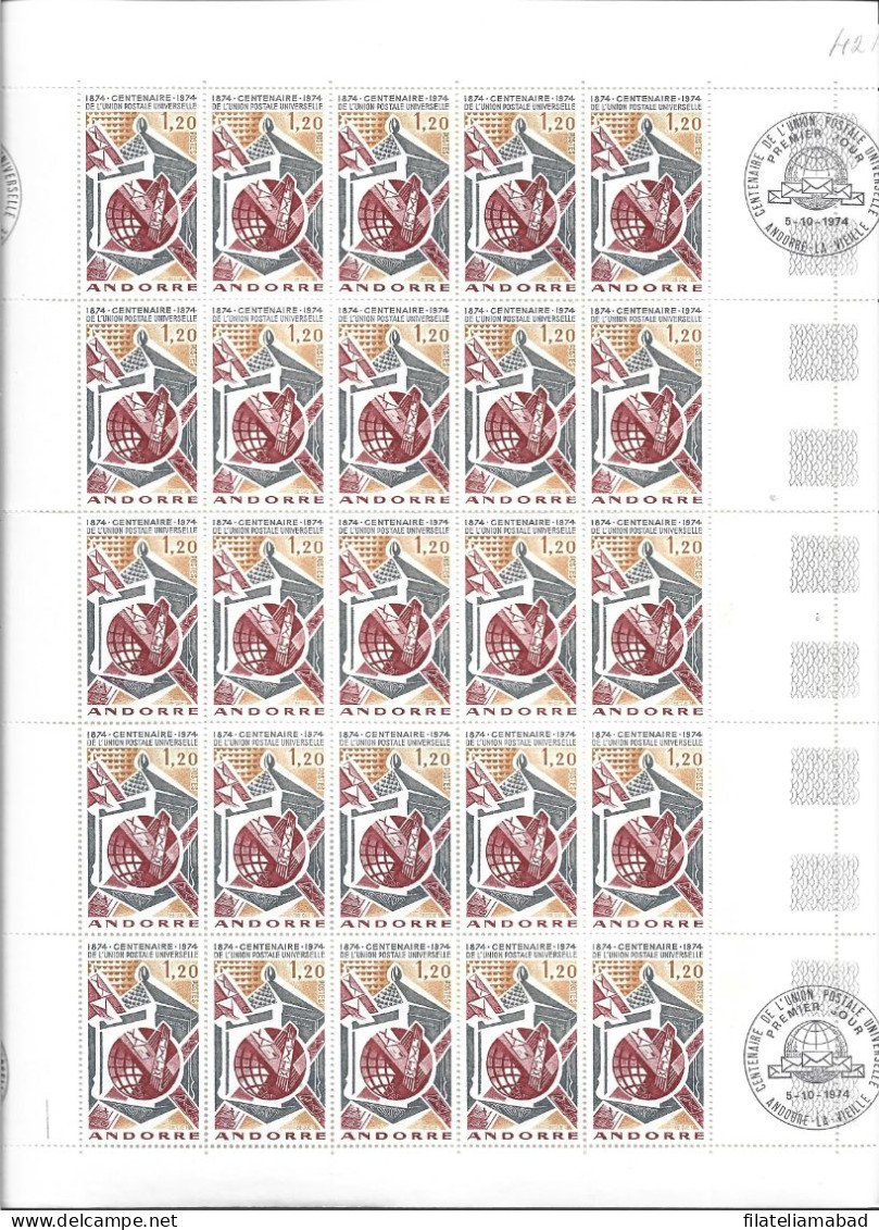 ANDORRA CORREO FRANCES 25 SELLOS PERFECTOS Nº242 (C.H) - Blocks & Sheetlets