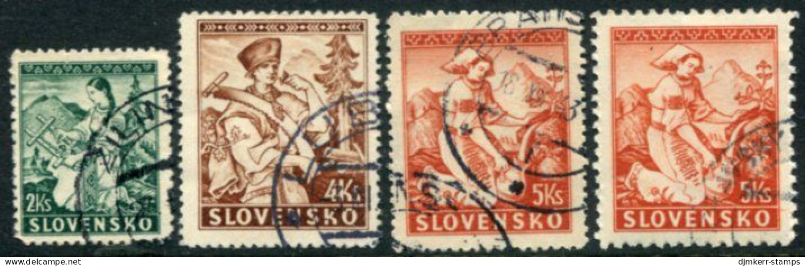 SLOVAKIA 1939 Costumes Used  Michel 43-45A+B - Gebraucht