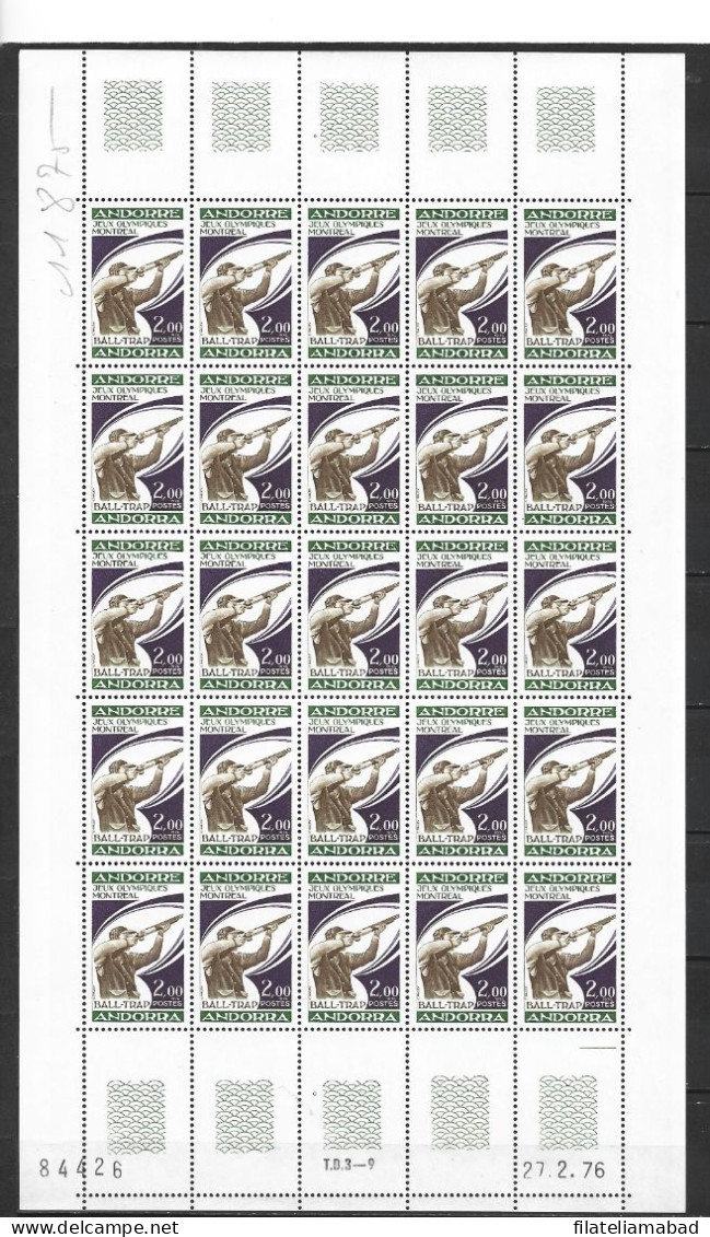 ANDORRA CORREO FRANCES 25 SELLOS PERFECTOS Nº256 (C.H) - Blocs-feuillets