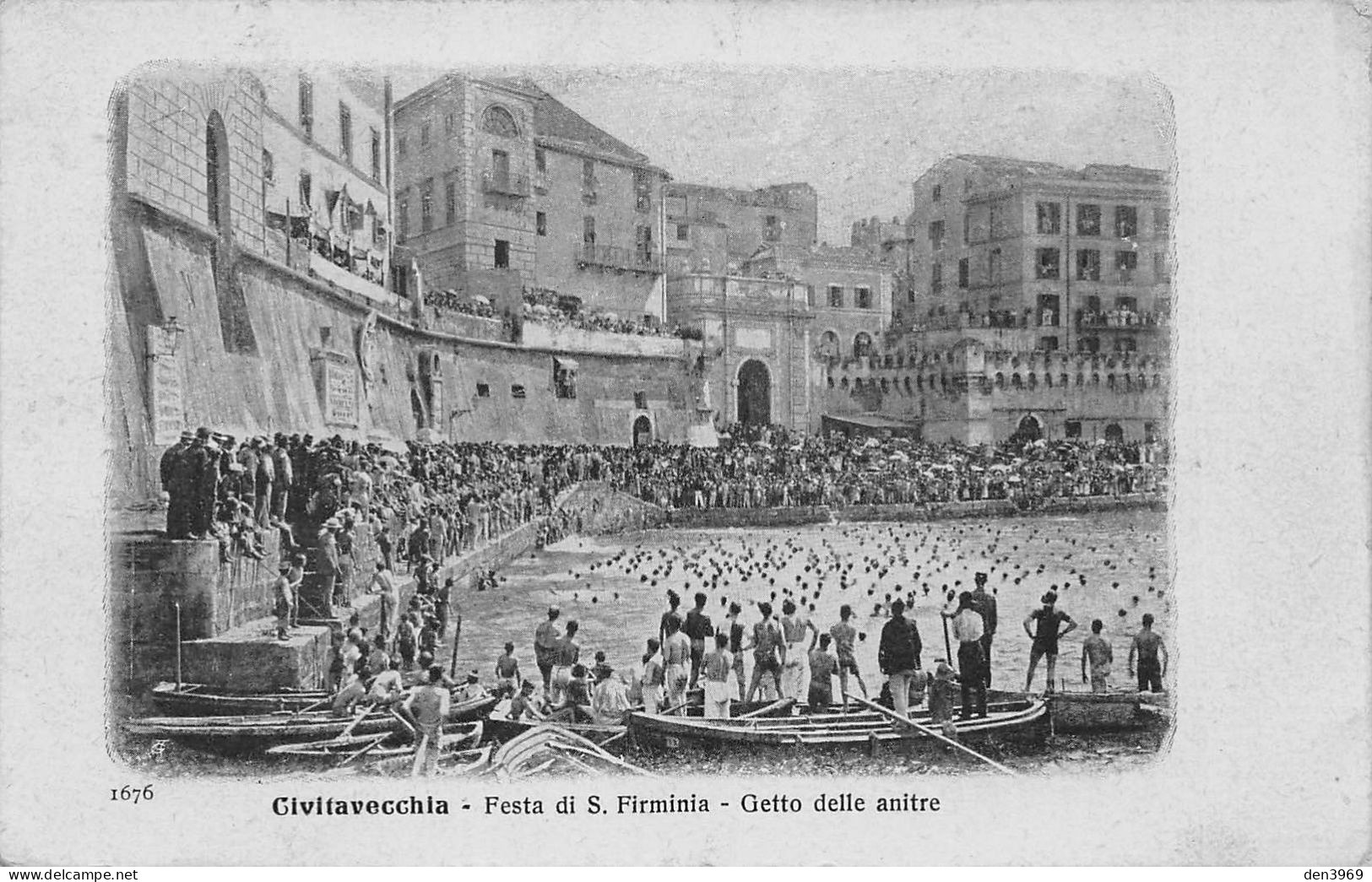 Italie - CIVITAVECCHIA - Festa Di S. Firminia - Getto Delle Anitre - Voyagé (voir 2 Scans) - Cachet Croce Rossa Italiana - Civitavecchia
