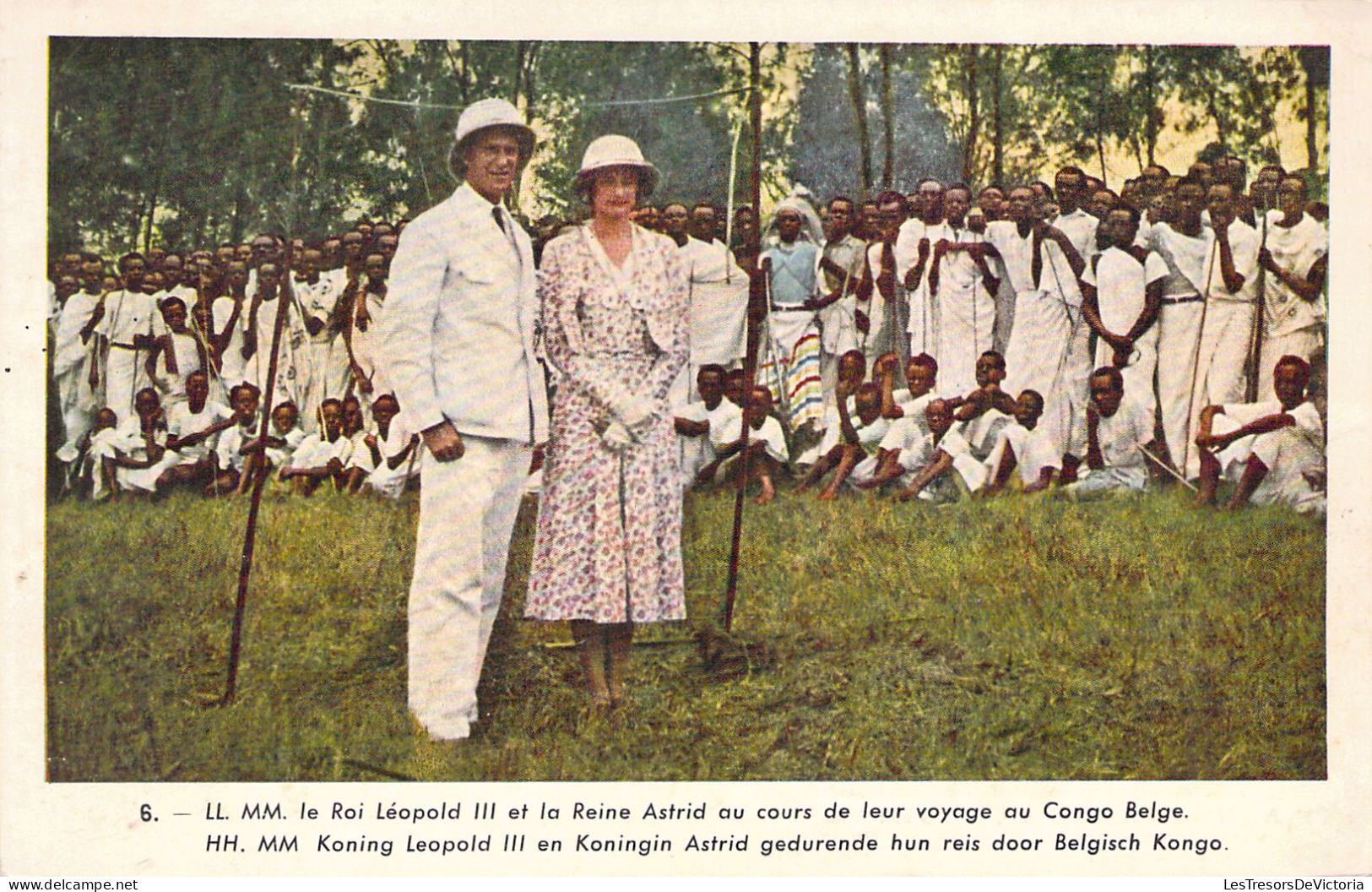 CONGO BELGE - LL MM Le Roi Léopold III Et La Reine Astrid Au Cours De Leur Voyage Au Congo Belg - Carte Postale Ancienne - Belgisch-Kongo