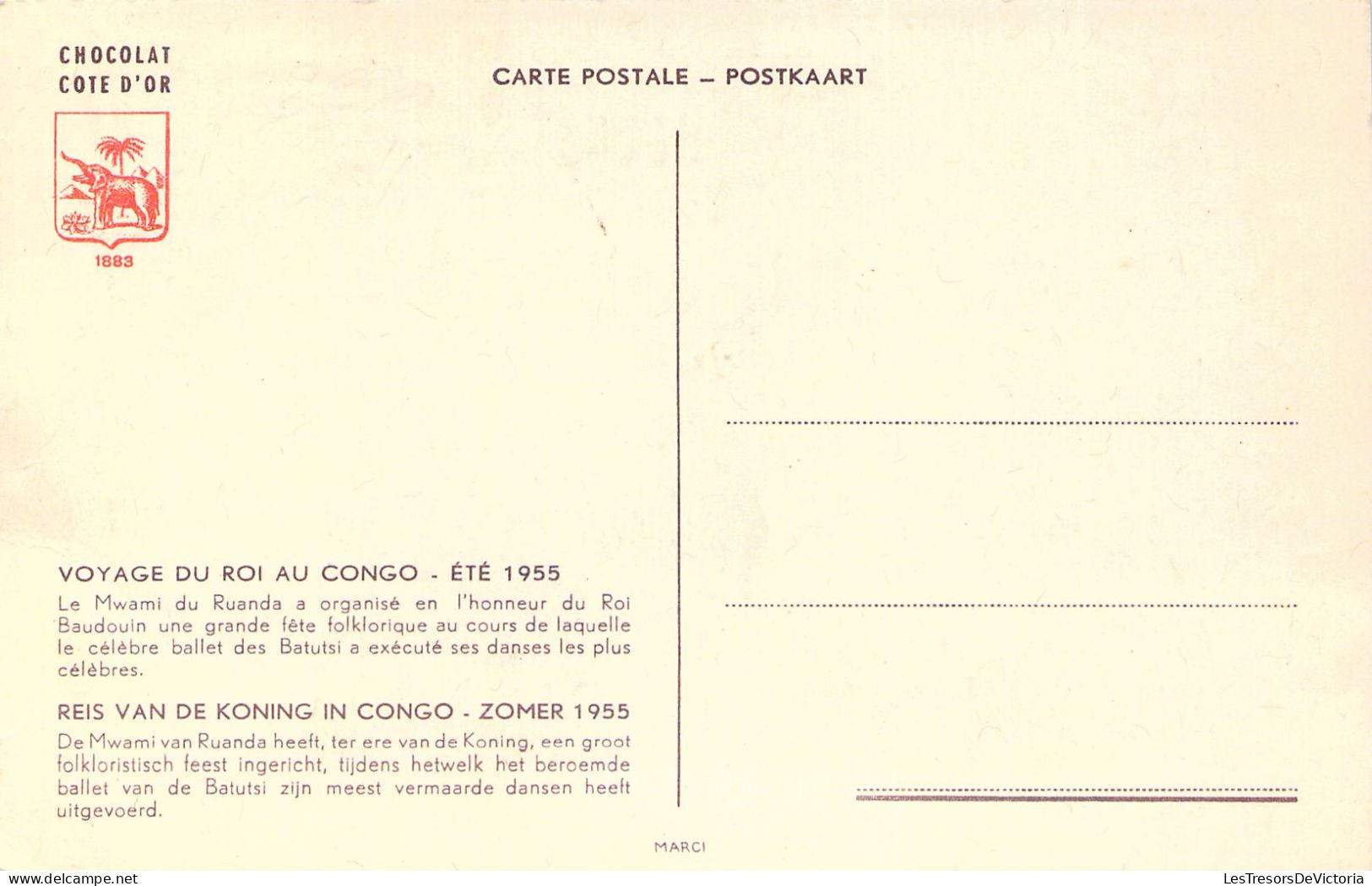 CONGO BELGE - Voyage Du Roi Au Congo - été 1955 - Carte Postale Ancienne - Belgian Congo