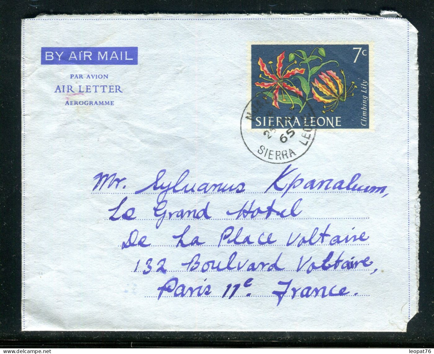 Sierra Leone - Aérogramme De Njala  Pour Paris En 1965 - Référence M 14 - Sierra Leone (1961-...)