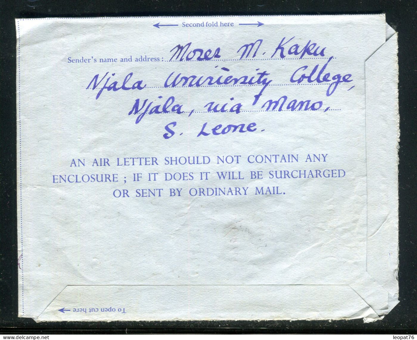 Sierra Leone - Aérogramme De Njala  Pour Paris En 1965 - Référence M 14 - Sierra Leone (1961-...)