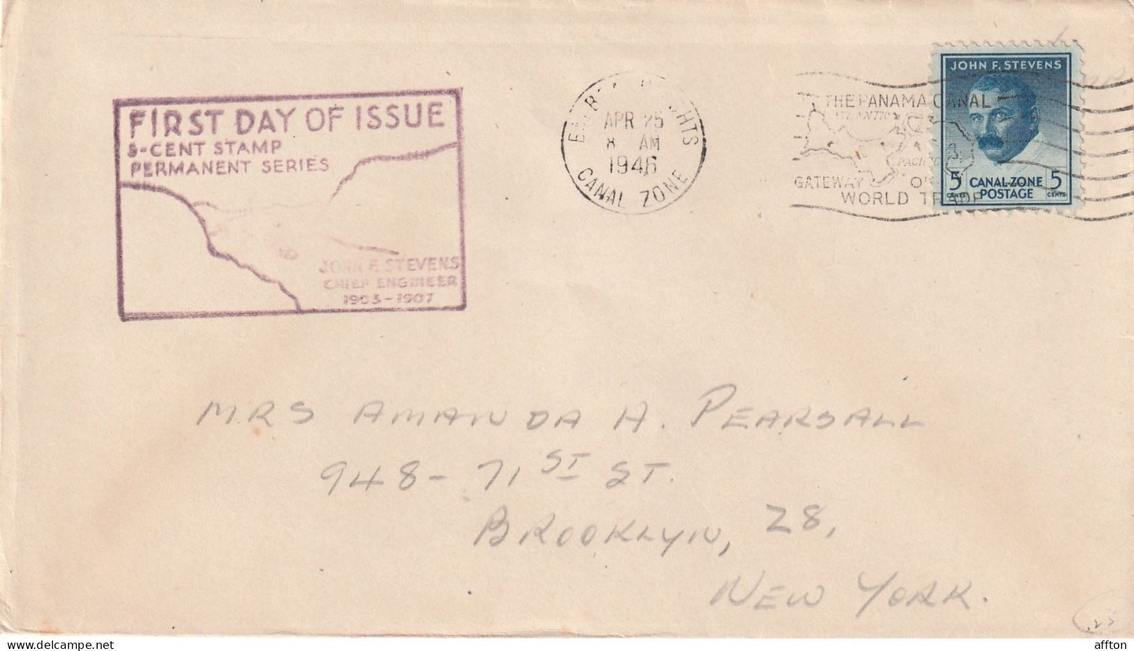 Panama Canal Zone 1946 FDC Mailed - Kanalzone