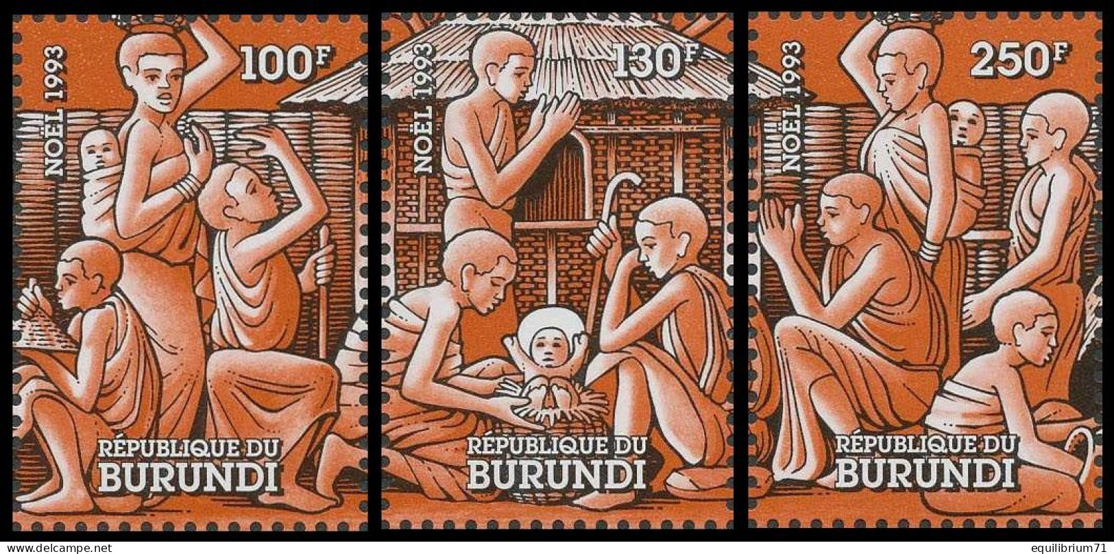 1042/1044**(BL133) - Noël 1993 / Kerstmis 1993 / Weihnachten 1993 - BURUNDI - Neufs