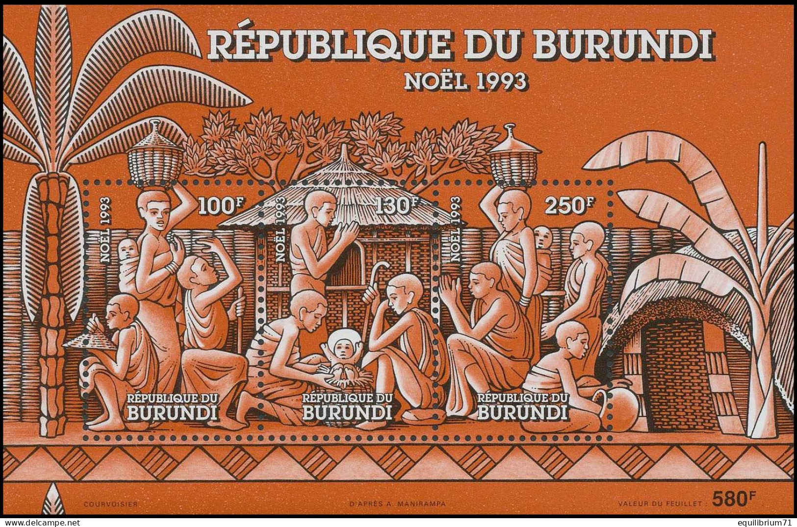 BL133**(1042/1044) - Noël 1993 / Kerstmis 1993 / Weihnachten 1993 - BURUNDI - Unused Stamps