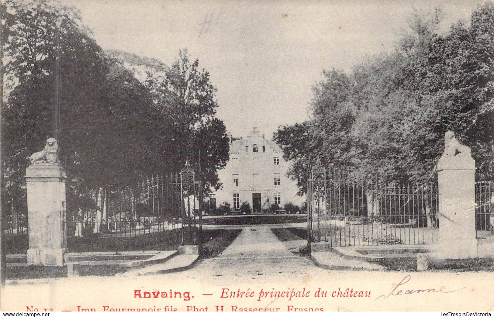 BELGIQUE - ANVAING - Entrée Principale Du Château - Carte Postale Ancienne - Sonstige & Ohne Zuordnung