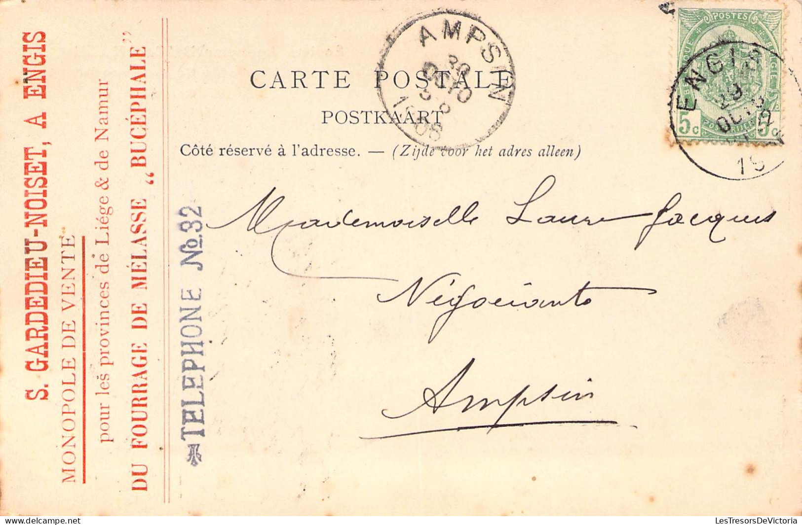 BELGIQUE - Société Anonyme BUCEPHALE - Fabrique De Fourrage De Mélasse Breveté - Carte Postale Ancienne - Other & Unclassified