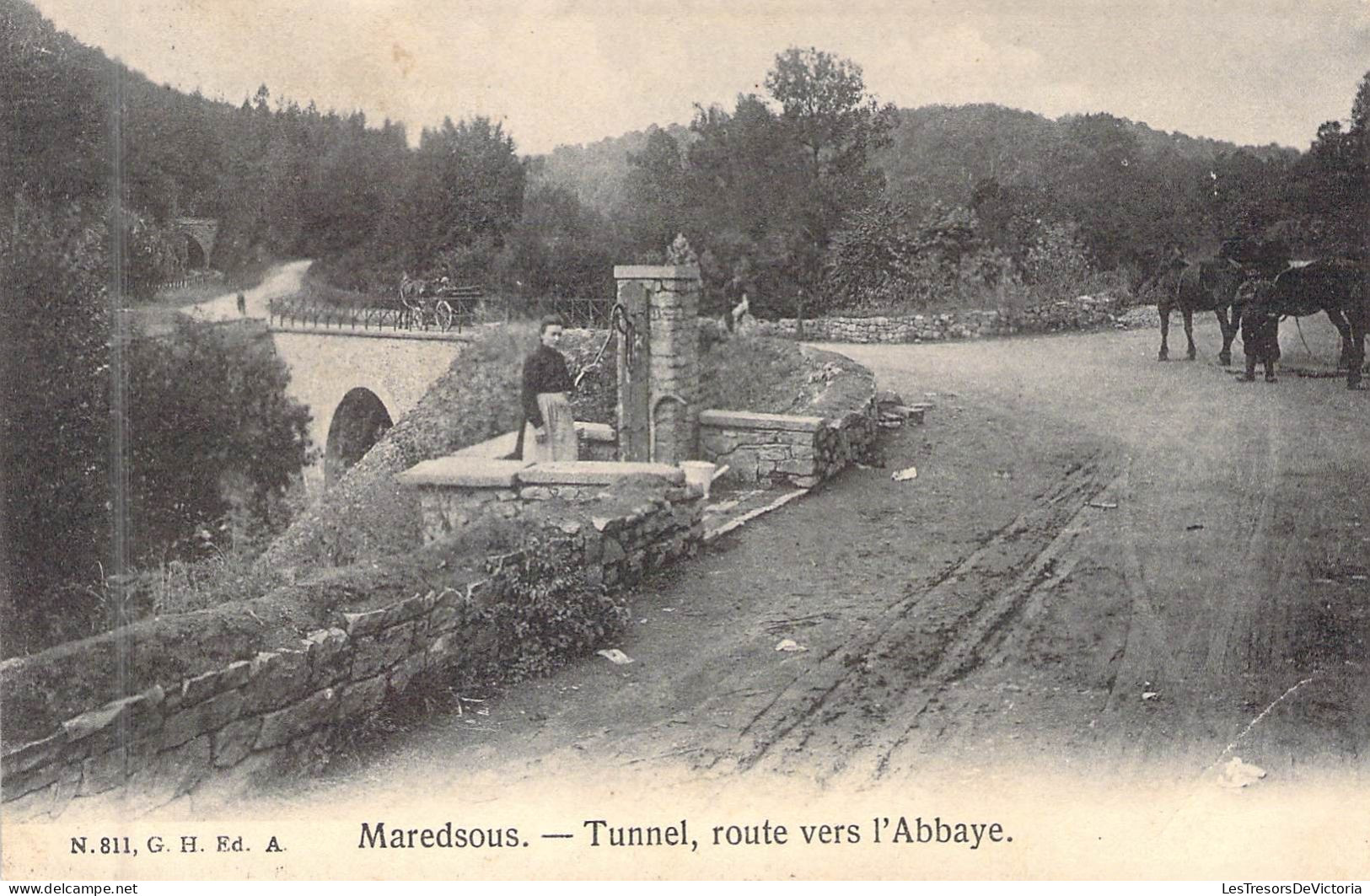 BELGIQUE - MAREDSOUS - Tunnel Route Vers L'Abbaye - Carte Postale Ancienne - Sonstige & Ohne Zuordnung