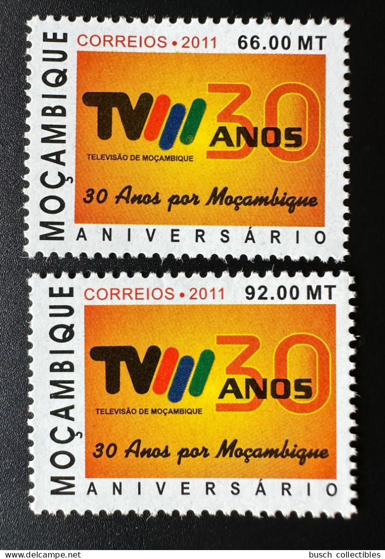 Moçambique Mozambique Mosambik 2011 Mi. 4256 - 4257 30 Years Jahre Anos Televisao TV Television Fernsehen Aniversario - Mozambique