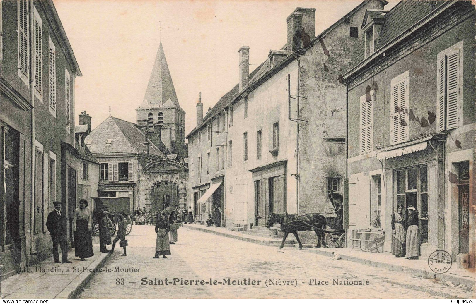 58 - SAINT PIERRE LE MOUTIER - S12671 - Place Nationale - Eglise - L1 - Saint Pierre Le Moutier