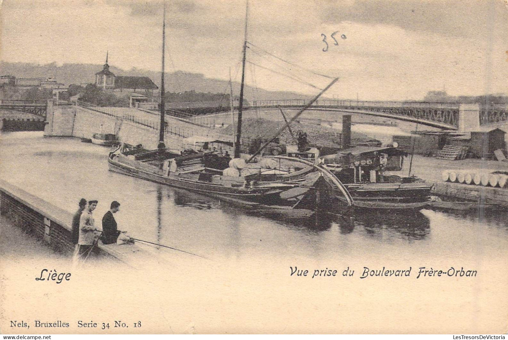 BELGIQUE - Liège - Vue Prise Du Boulevard Frère-Orban - Bateau - Carte Postale Ancienne - Autres & Non Classés