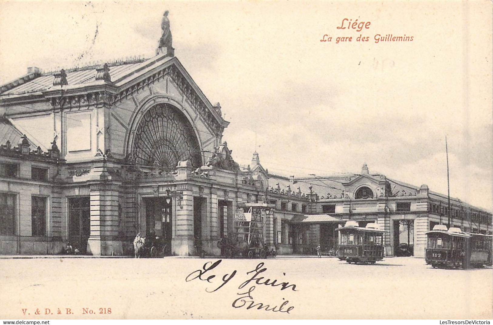 BELGIQUE - Liège - La Gare Des Guillemins - Tramway - Carte Postale Ancienne - Autres & Non Classés