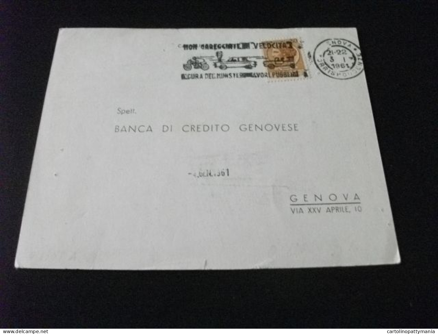 ANNULLO A TARGA NON GAREGGIARE  BANCA DI CREDITO GENOVESE GENOVA 1961 - Banques