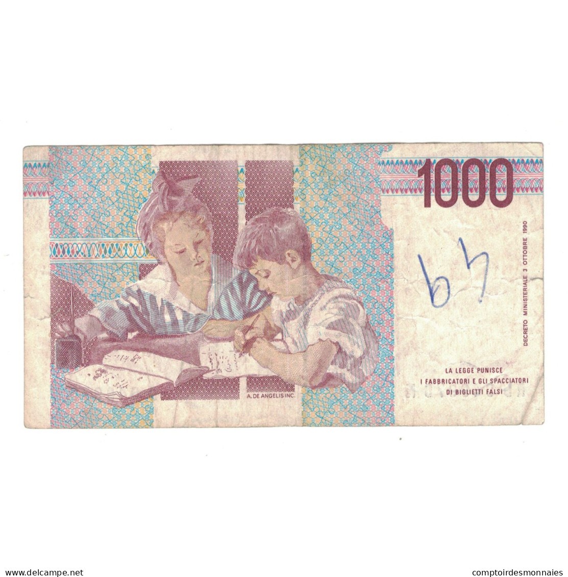 Billet, Italie, 1000 Lire, 1990, 1990-10-03, KM:114b, TTB - 1000 Liras