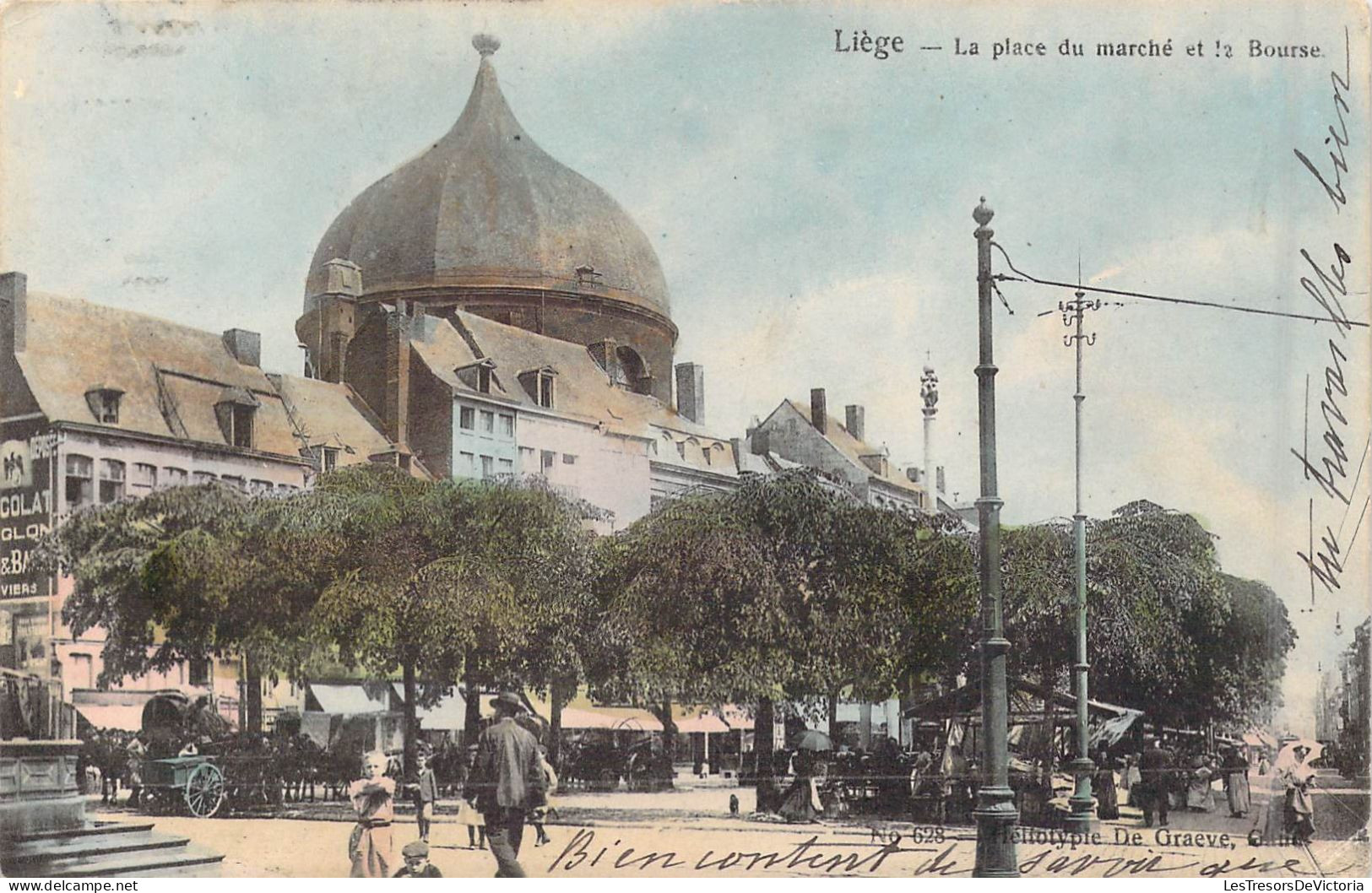 BELGIQUE - Liège - La Place Du Marché Et La Bourse - Carte Postale Ancienne - Sonstige & Ohne Zuordnung