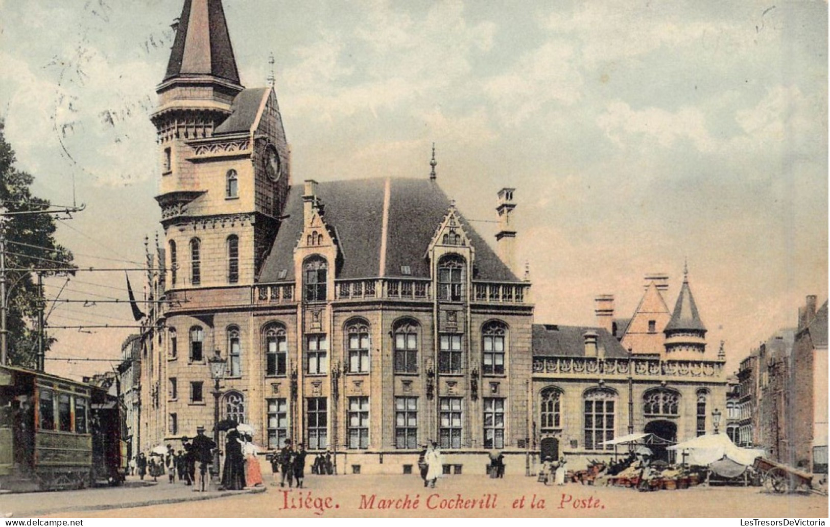 BELGIQUE - Liège - Marché Cockerill Et La Poste - Carte Postale Ancienne - Autres & Non Classés