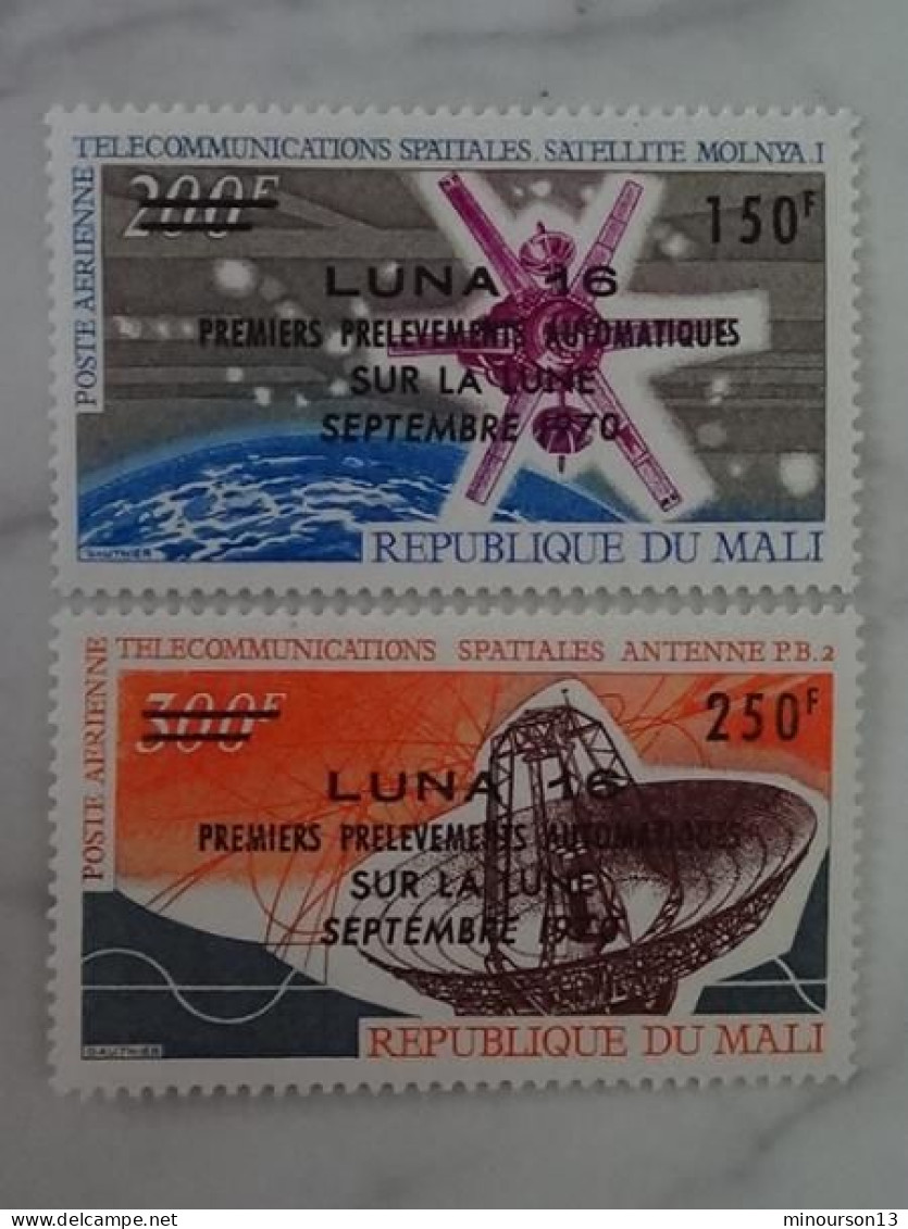 MALI 1970 Y&T P.A. N° 108 & 109 ** SURCHARGES - LUNA 16 - Mali (1959-...)