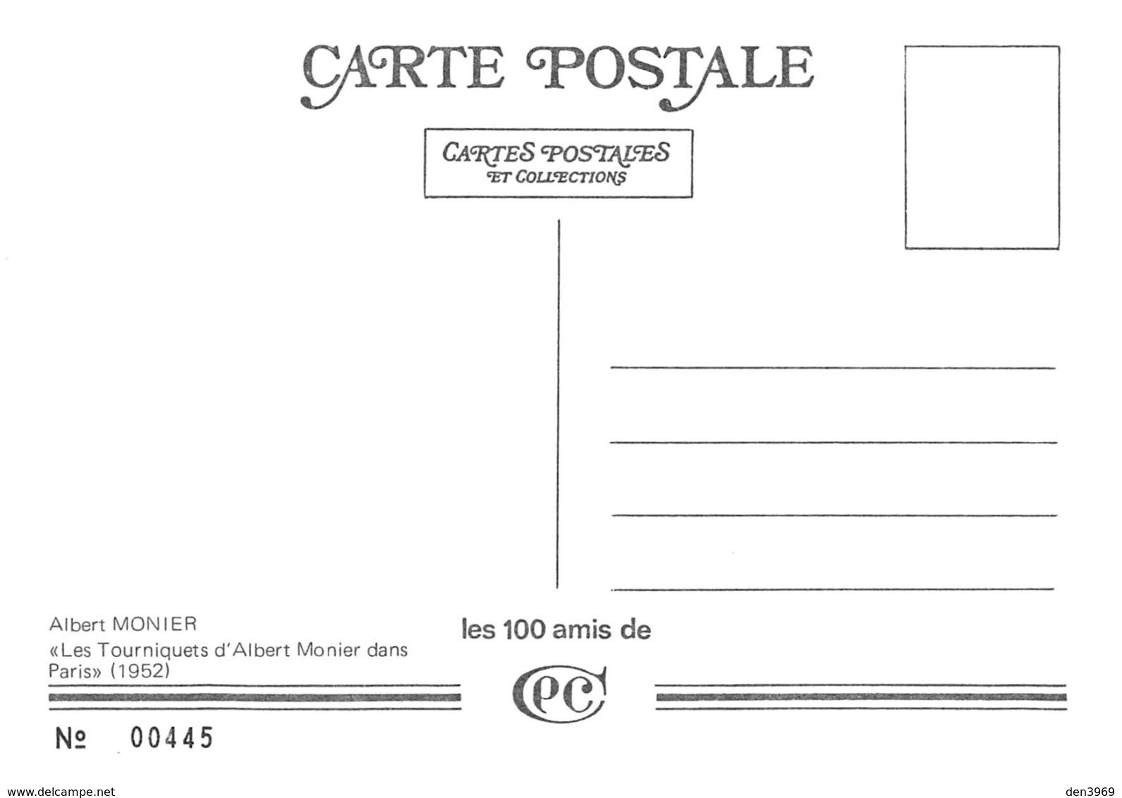 Albert MONIER - Les Tourniquets D'Albert Monier Dans Paris - Série Les 100 Amis De CPC - Carte Postale Et Collections - Monier