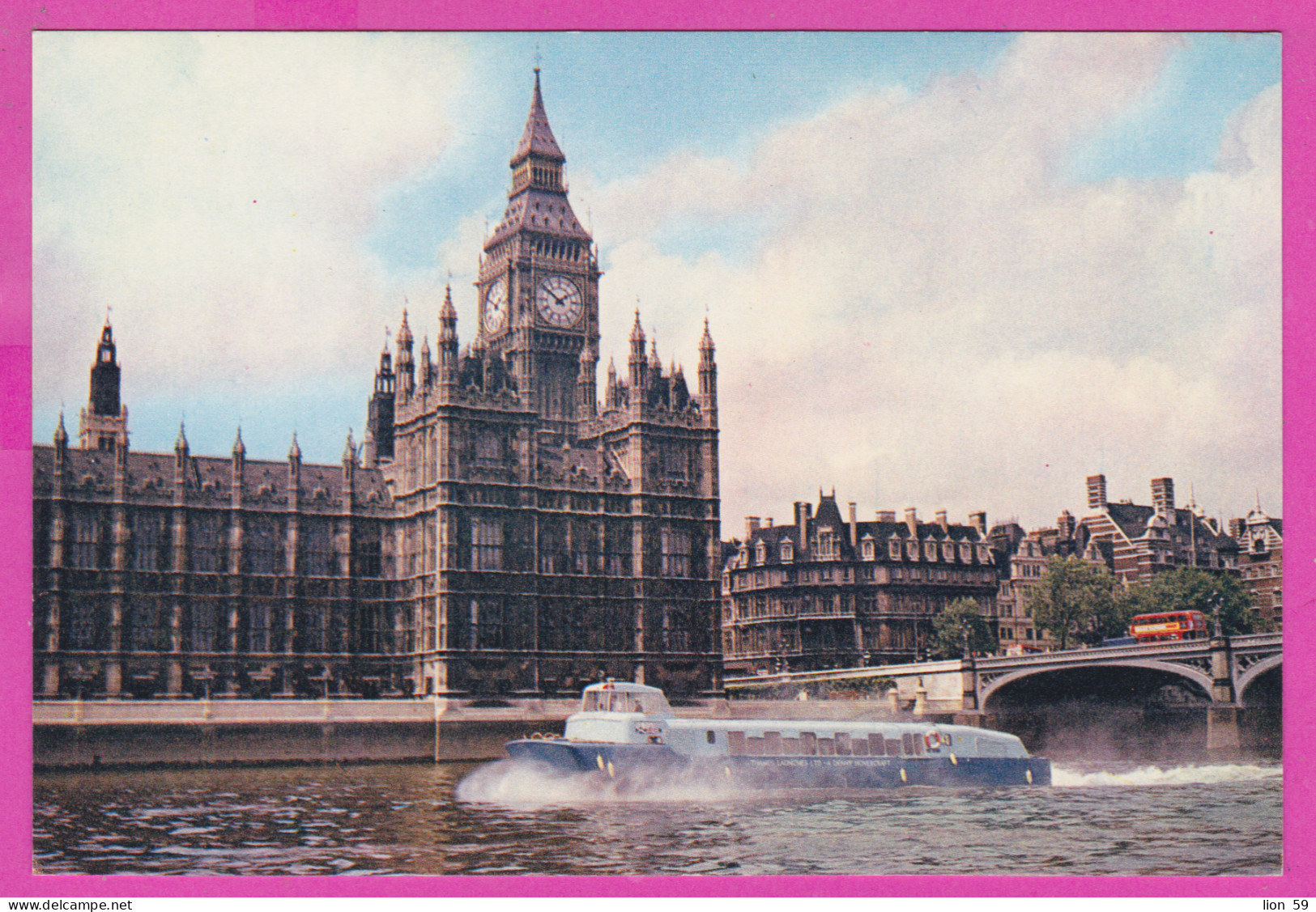 289896 / United Kingdom - London -  Hoverbus On The River Thames Double-decker Bus Bridge PC Great Britain - River Thames