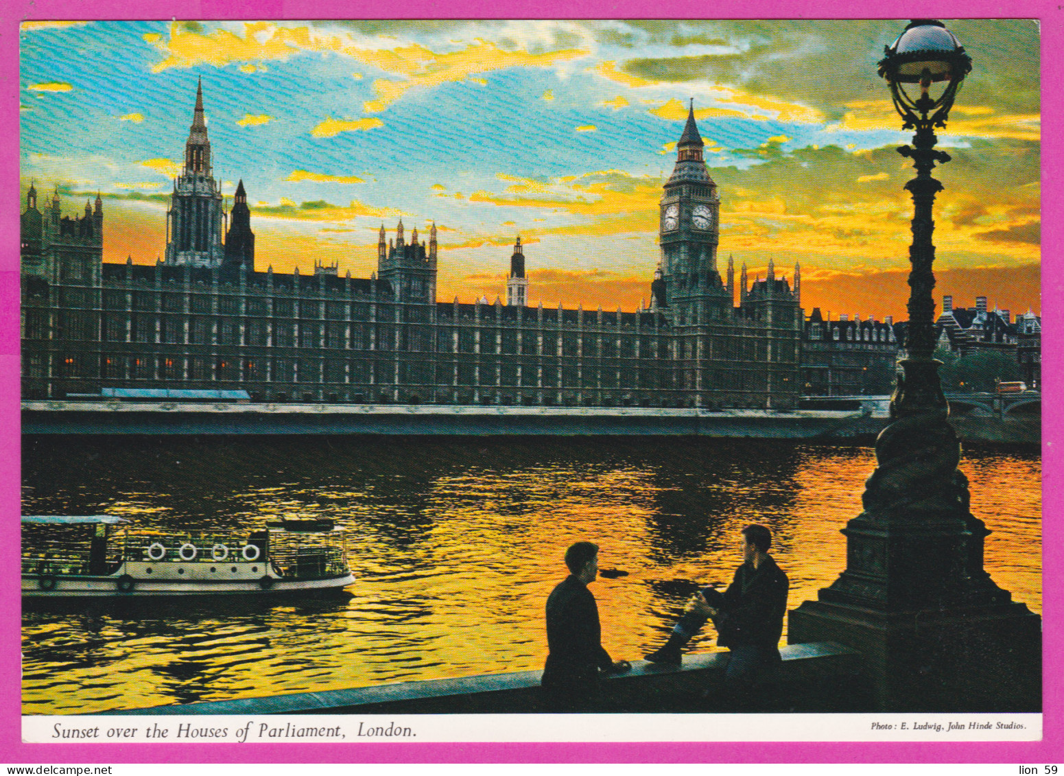 289897 / United Kingdom - London - Nacht Night Nuit Sunset River Thames , House Of Parliament Ship PC Great Britain - River Thames