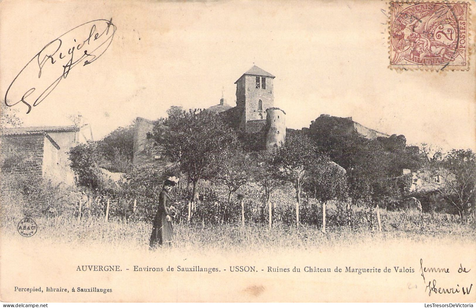 FRANCE - 63 - Environs De Sauxillanges - USSON - Ruines Du Château De Marguerite De Valois - Carte Postale Ancienne - Auvergne Types D'Auvergne