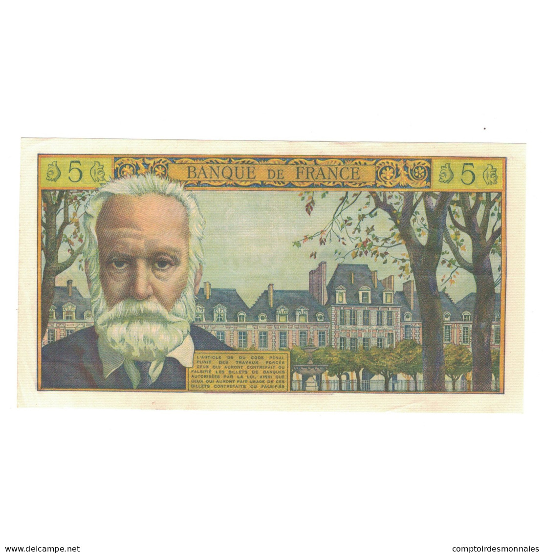 France, 5 Nouveaux Francs, Victor Hugo, 1959, L.4, TTB+, Fayette:56.1, KM:141a - 5 NF 1959-1965 ''Victor Hugo''