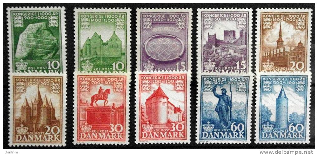 1953-54  Kingdom Of Denmark 1000 Years  MiNr.341-348+356-357 MNH (**) ( Lot Ks 1234 ) - Nuovi