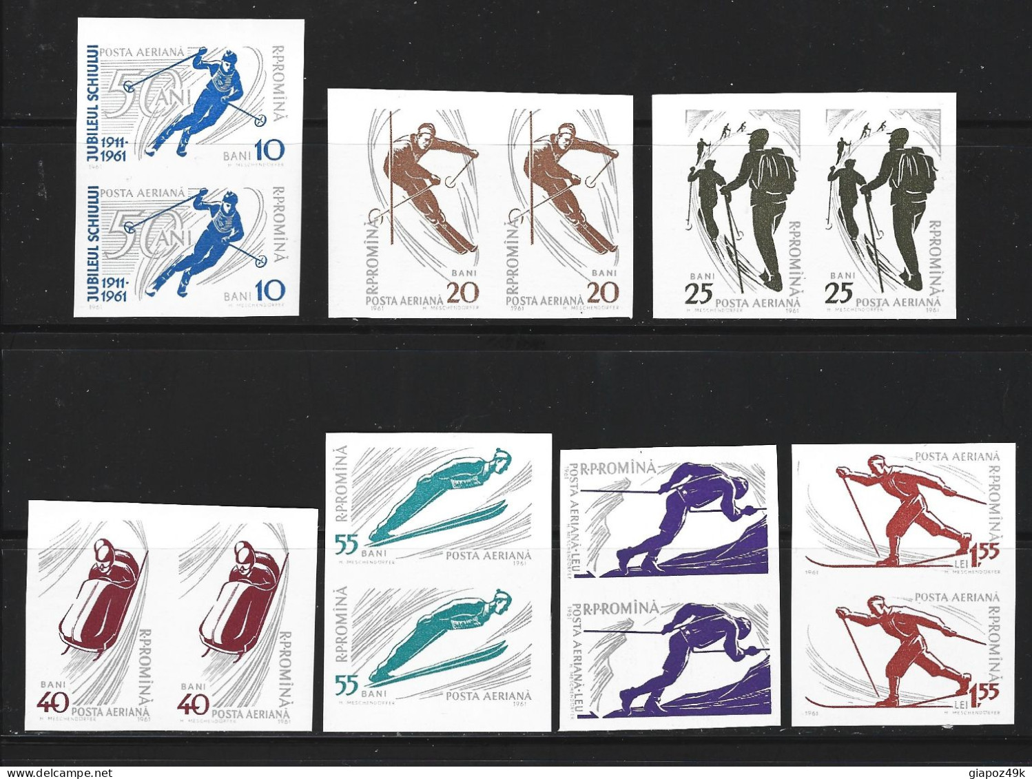 ● ROMANIA 1961 ֍ SPORT Di Montagna ֍ Posta Aerea ● Serie Complete ● In COPPIA ● Cat. 19 € ● Lotto N.X78 ● - Unused Stamps