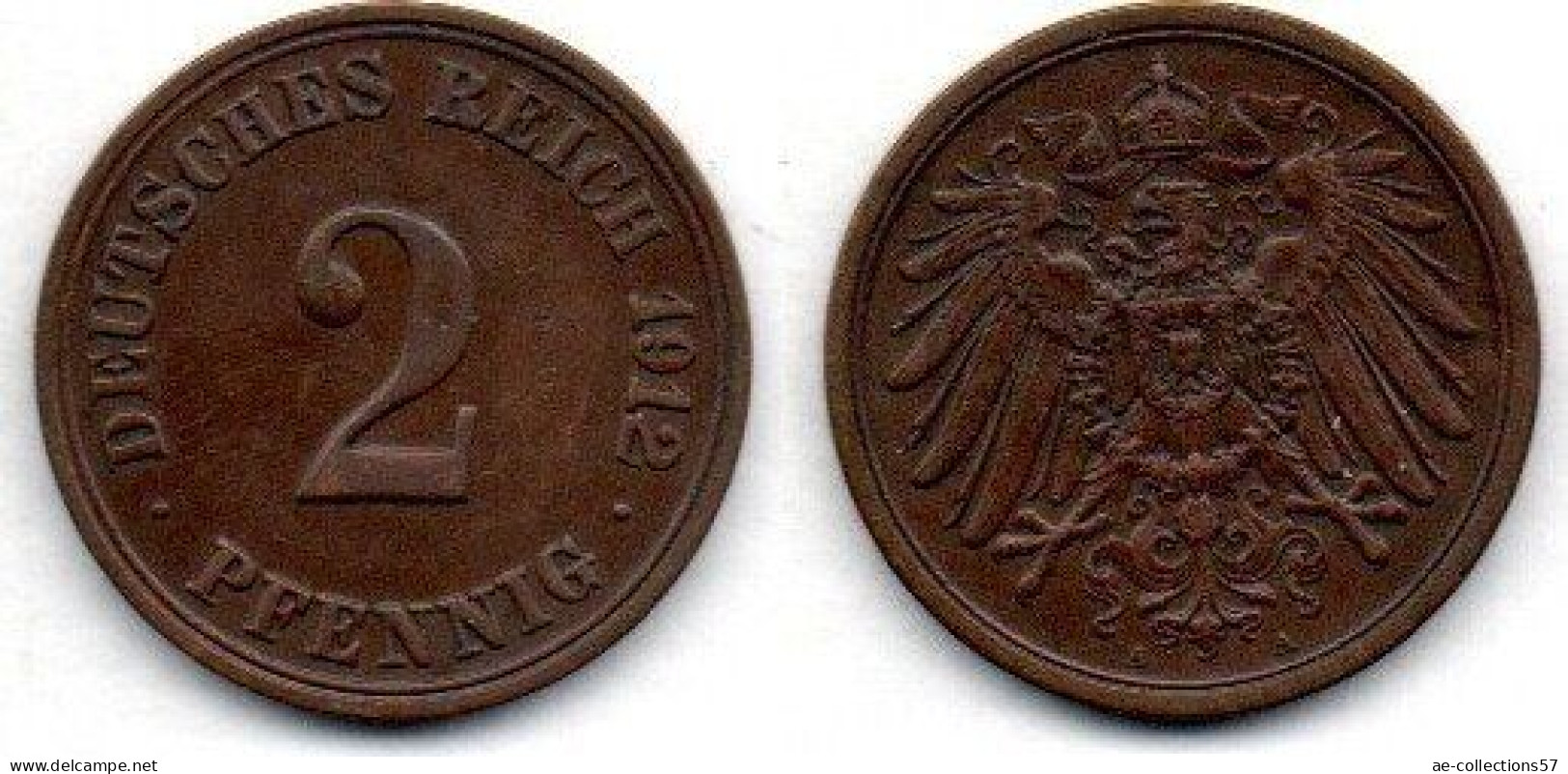 MA 21748 /   Allemagne - Deutschland - Germany 2 Pfennig 1912 A TTB+ - 2 Pfennig
